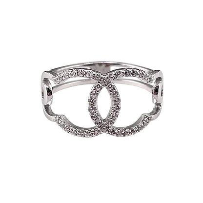 CZ Link Ring Sterling Silver