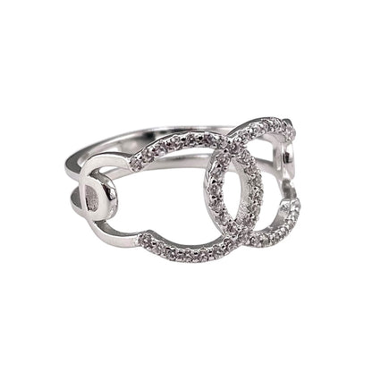 CZ Link Ring Sterling Silver
