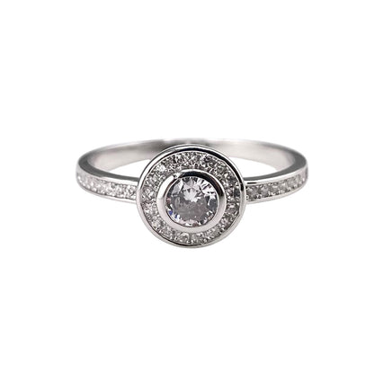 CZ Round Circle Ring Sterling Silver