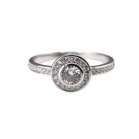 CZ Round Circle Ring Sterling Silver