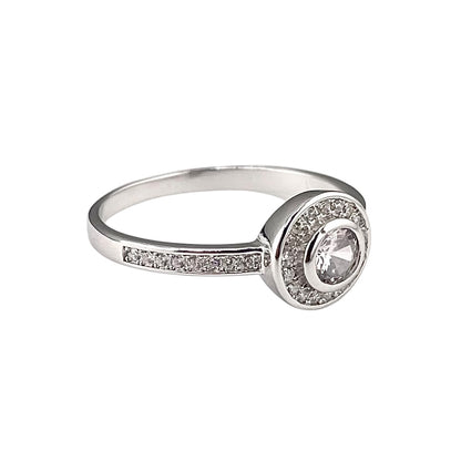 CZ Round Circle Ring Sterling Silver