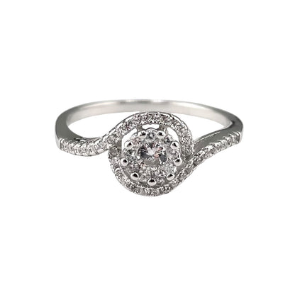 CZ Round Wrap Ring Sterling Silver
