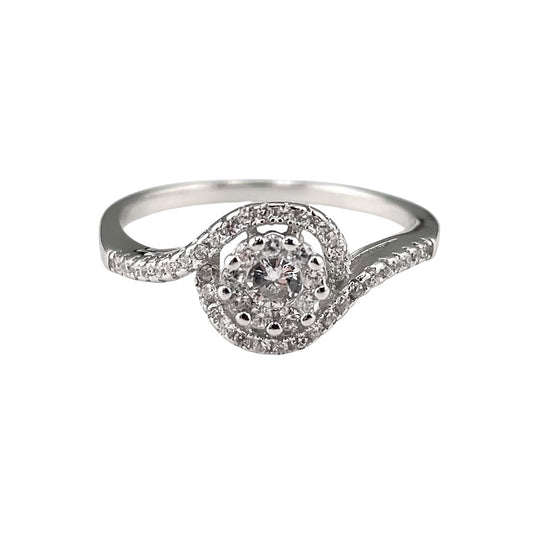 CZ Round Wrap Ring Sterling Silver