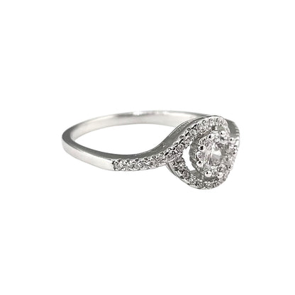 CZ Round Wrap Ring Sterling Silver