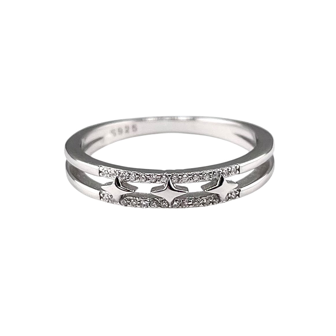 CZ Row Sparkle Ring Sterling Silver