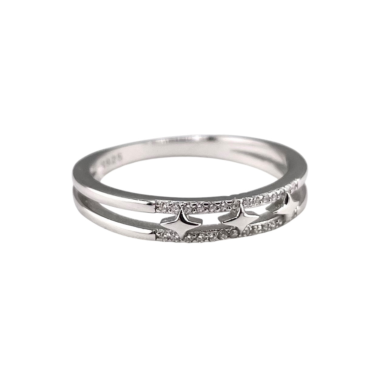 CZ Row Sparkle Ring Sterling Silver