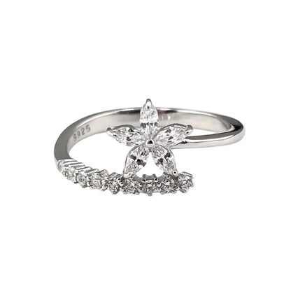 CZ Marquis Star Wrap Ring Sterling Silver