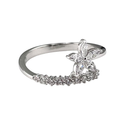 CZ Marquis Star Wrap Ring Sterling Silver