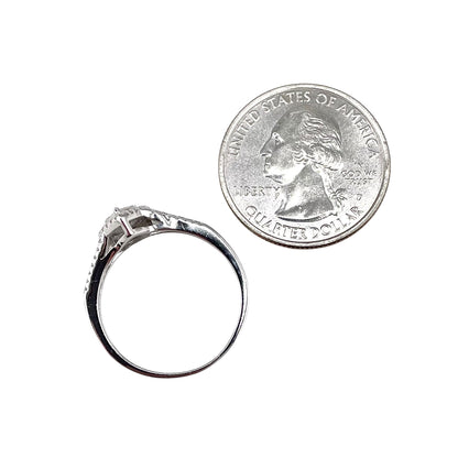 CZ Pear Outline Ring Sterling Silver