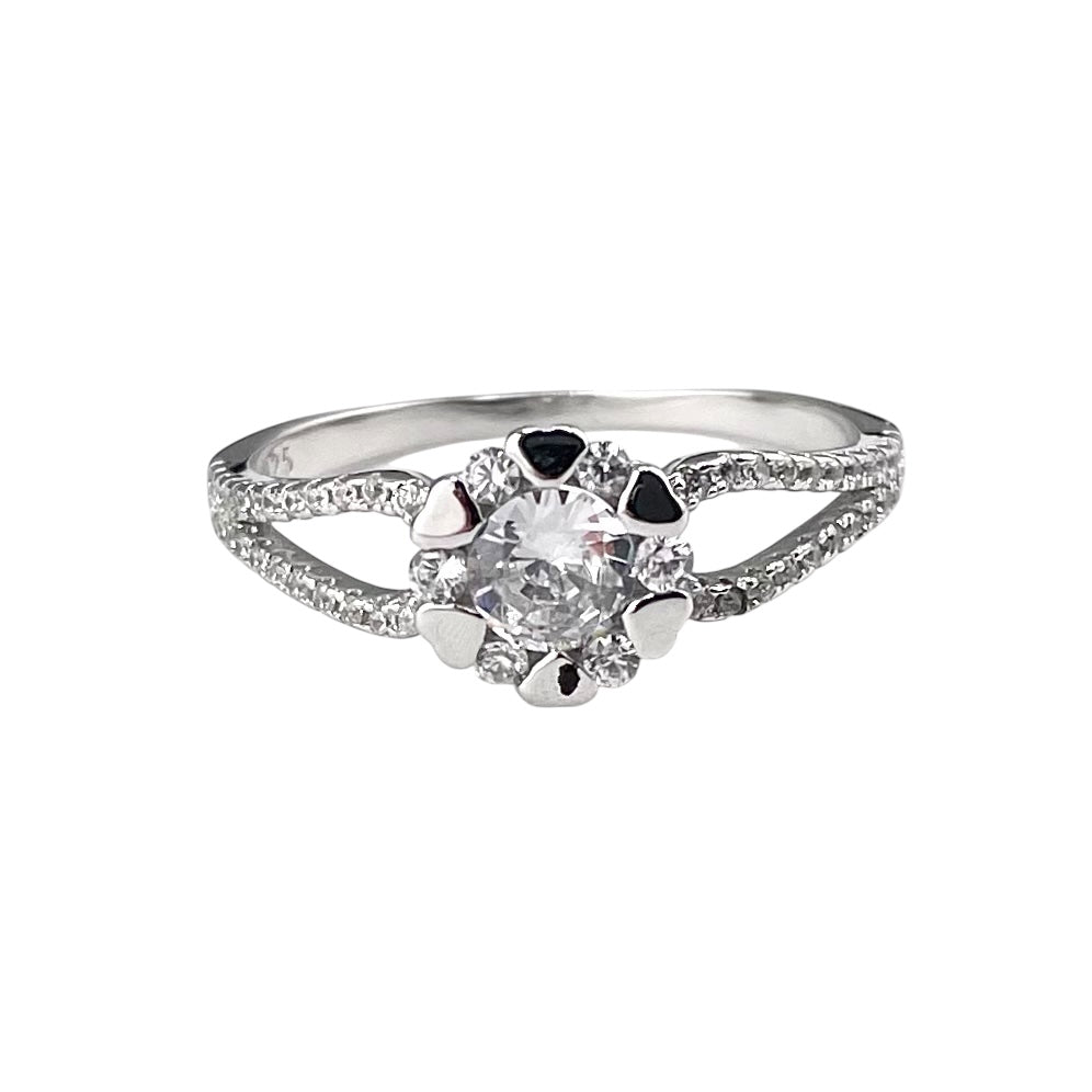 CZ Round Cluster Ring Sterling Silver
