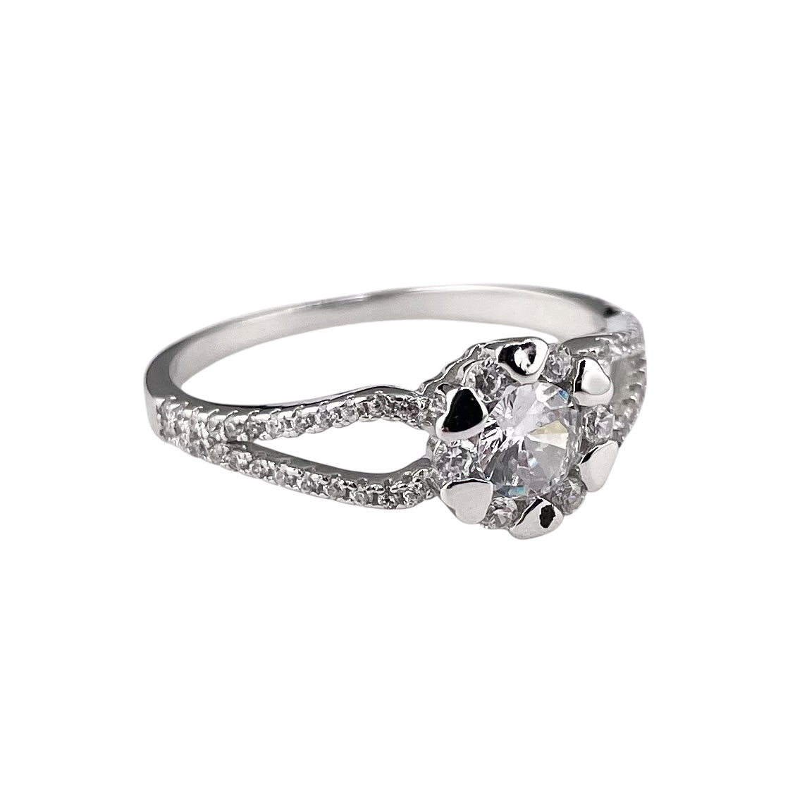 CZ Round Cluster Ring Sterling Silver