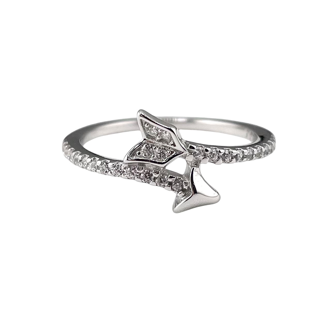CZ Arrow Wrap Ring Sterling Silver