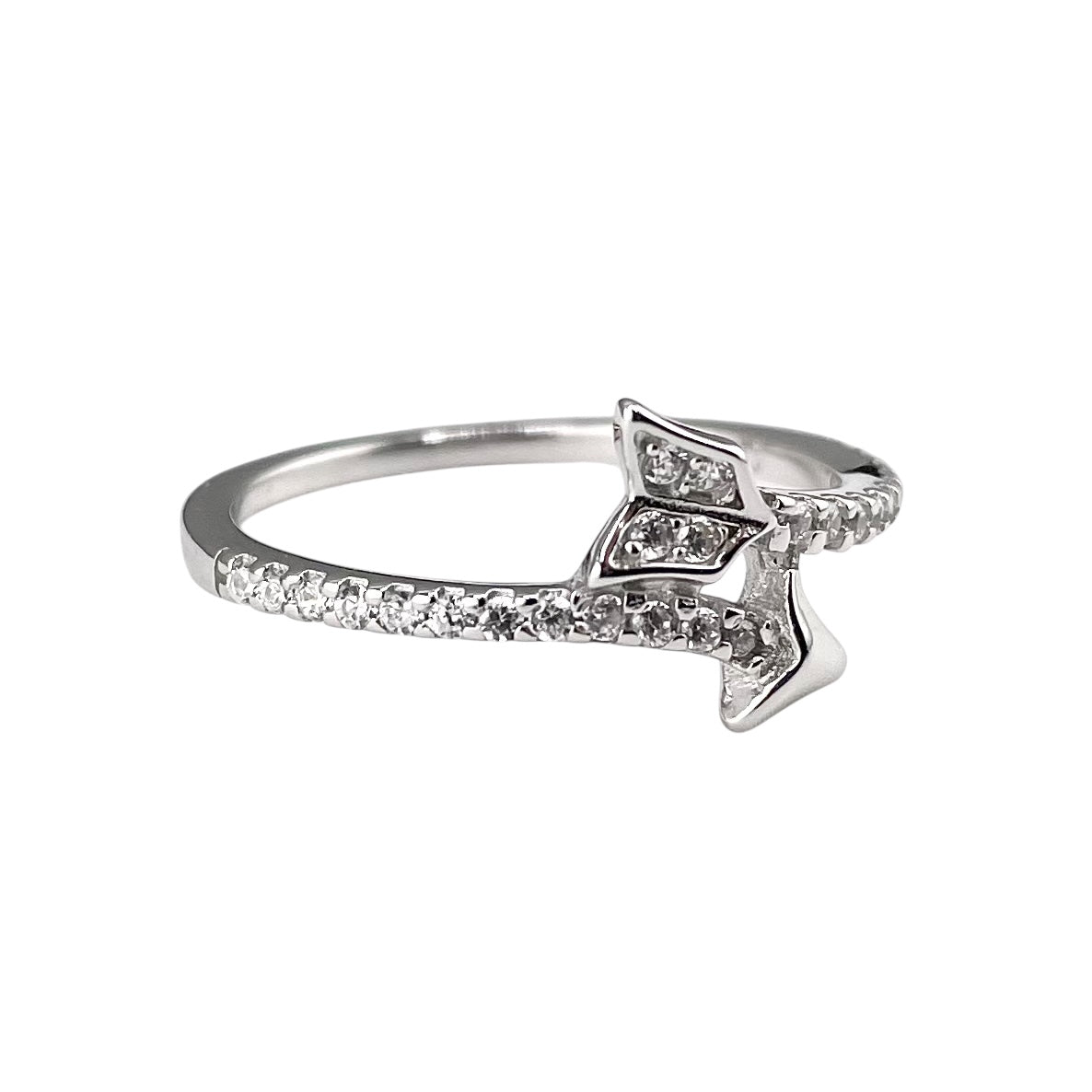 CZ Arrow Wrap Ring Sterling Silver