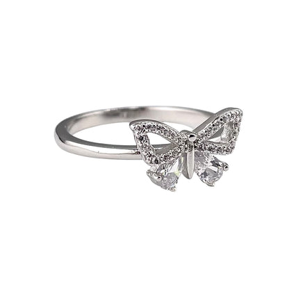 CZ Butterfly Ring Sterling Silver