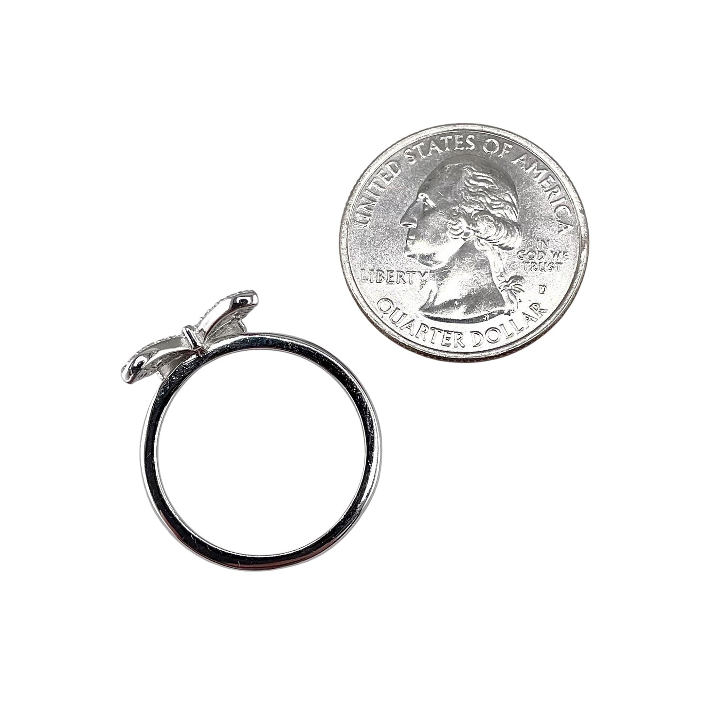 CZ Butterfly Ring Sterling Silver