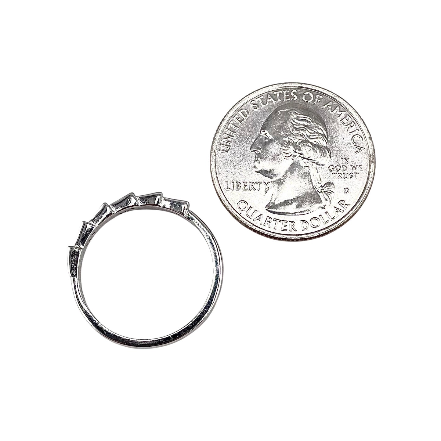 CZ Enamel Band Ring Sterling Silver