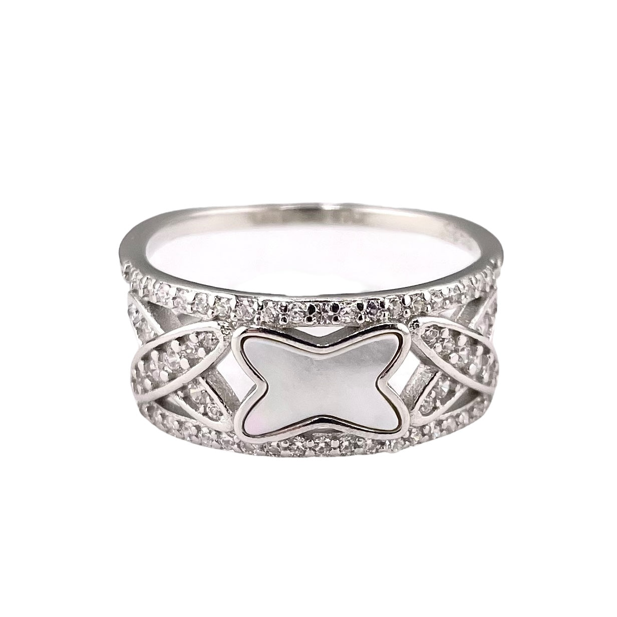 CZ Enamel Ring Sterling Silver