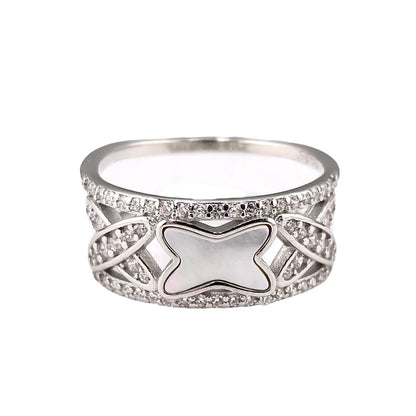 CZ Enamel Ring Sterling Silver