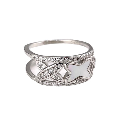 CZ Enamel Ring Sterling Silver