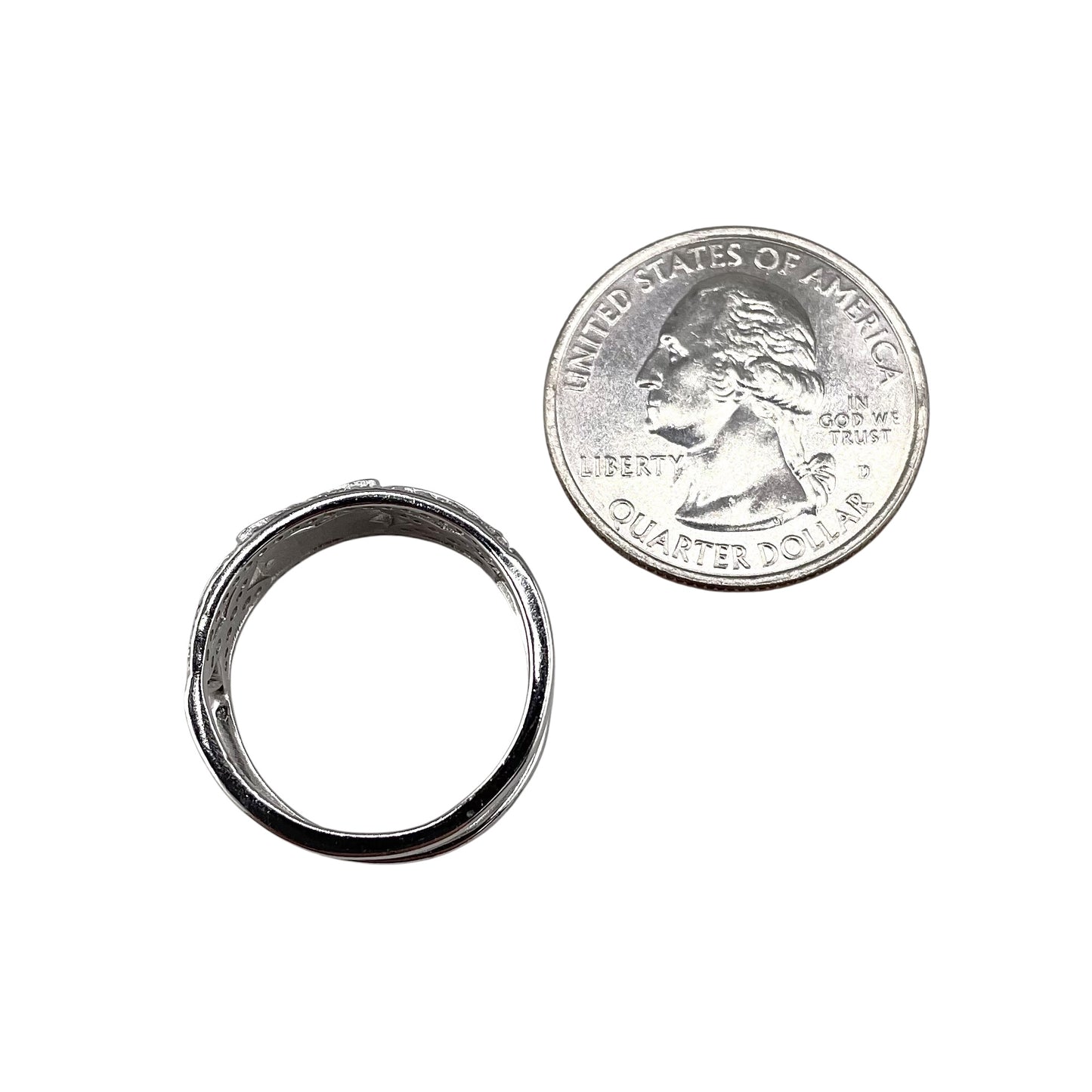 CZ Enamel Ring Sterling Silver