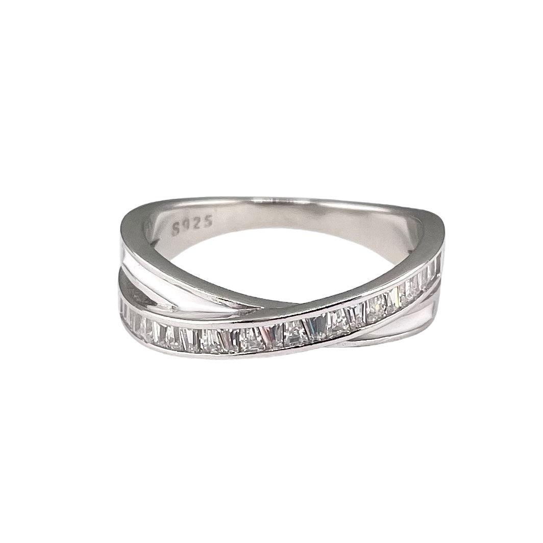 CZ Enamel Wrap Ring Sterling Silver