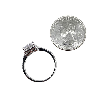CZ Square Ring Sterling Silver