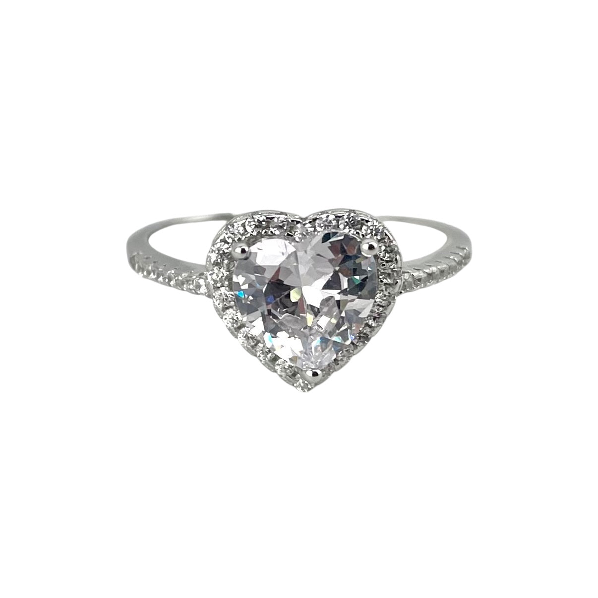CZ Heart Ring Sterling Silver