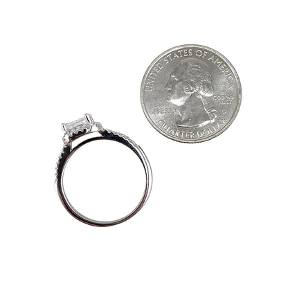 CZ Rectangle Ring Sterling Silver