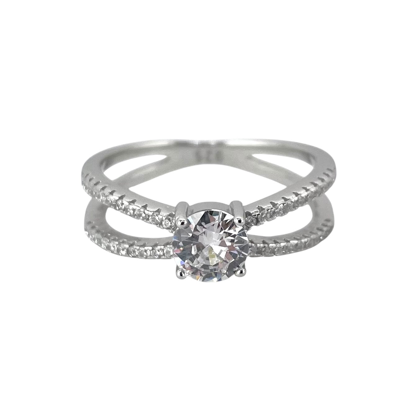 CZ Circle Band Ring Sterling Silver