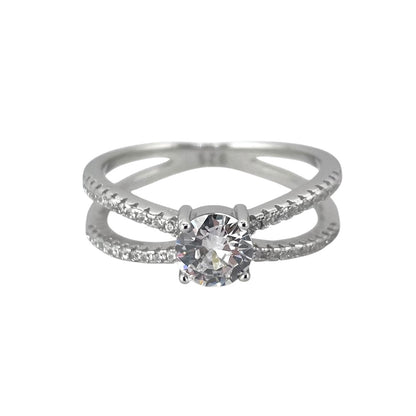 CZ Circle Band Ring Sterling Silver