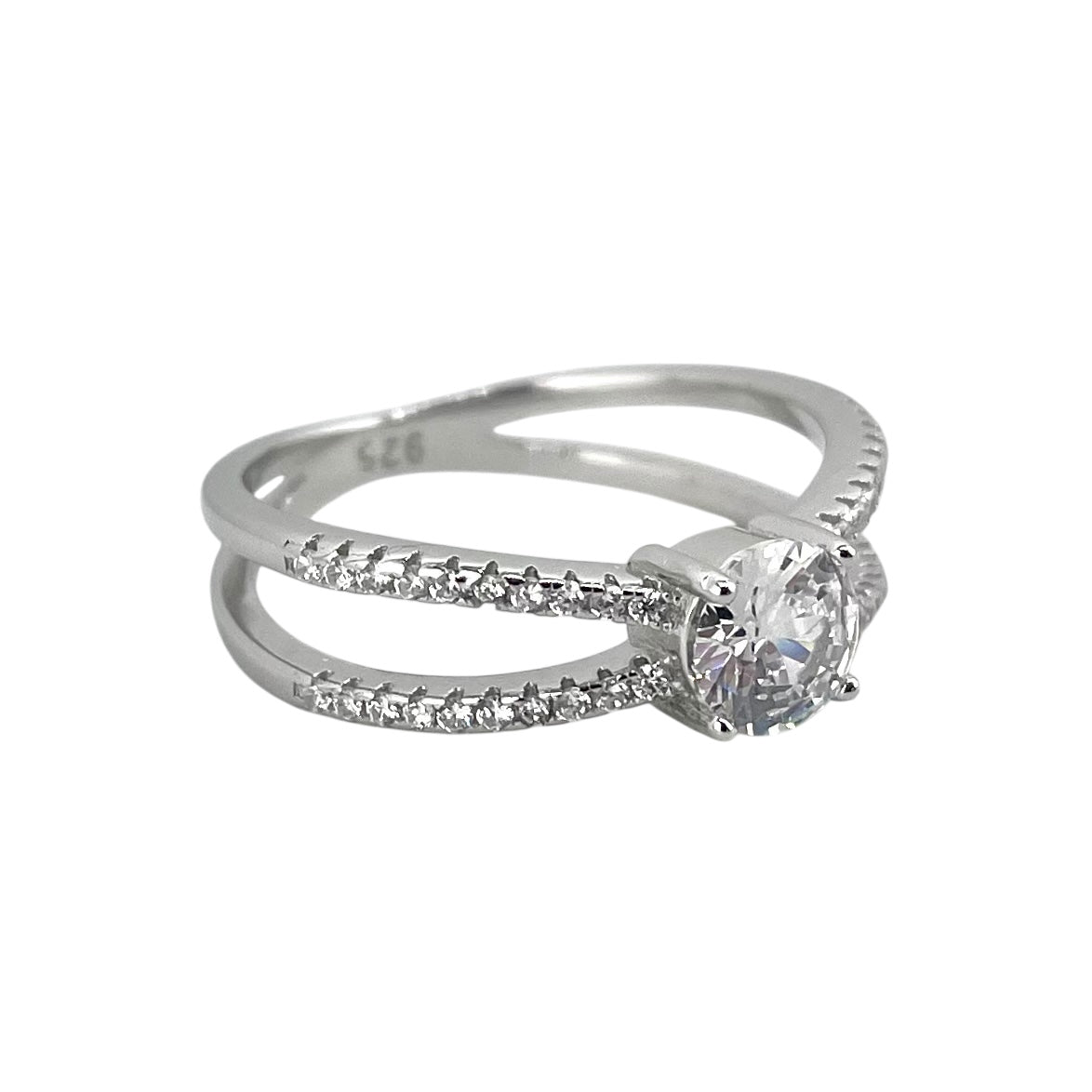 CZ Circle Band Ring Sterling Silver