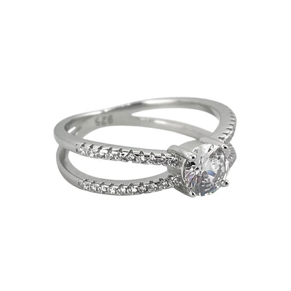 CZ Circle Band Ring Sterling Silver