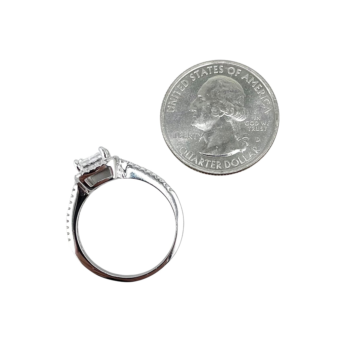 CZ Rectangle Ring Sterling Silver