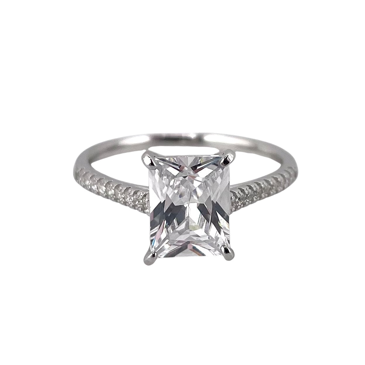CZ Rectangle Ring Sterling Silver
