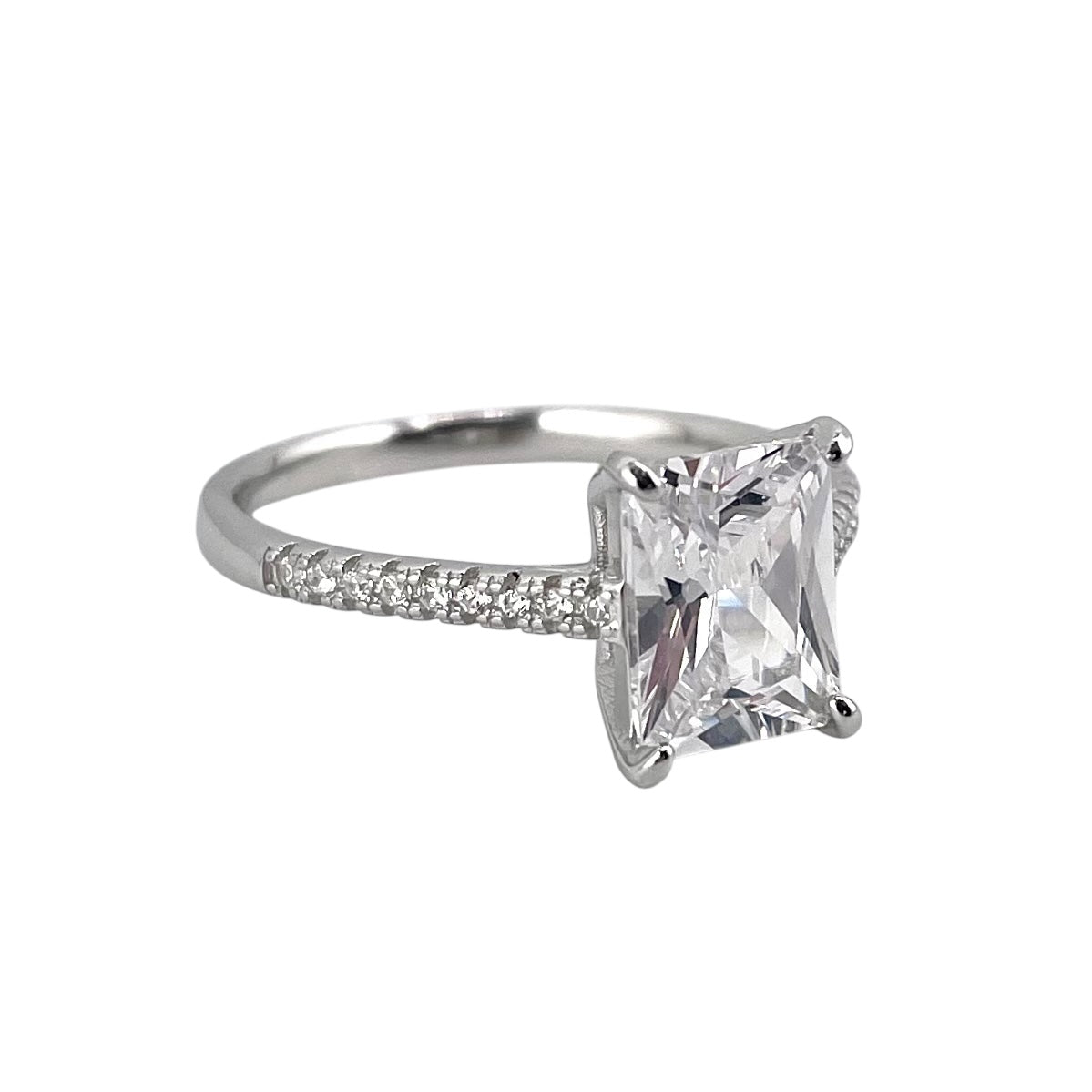 CZ Rectangle Ring Sterling Silver