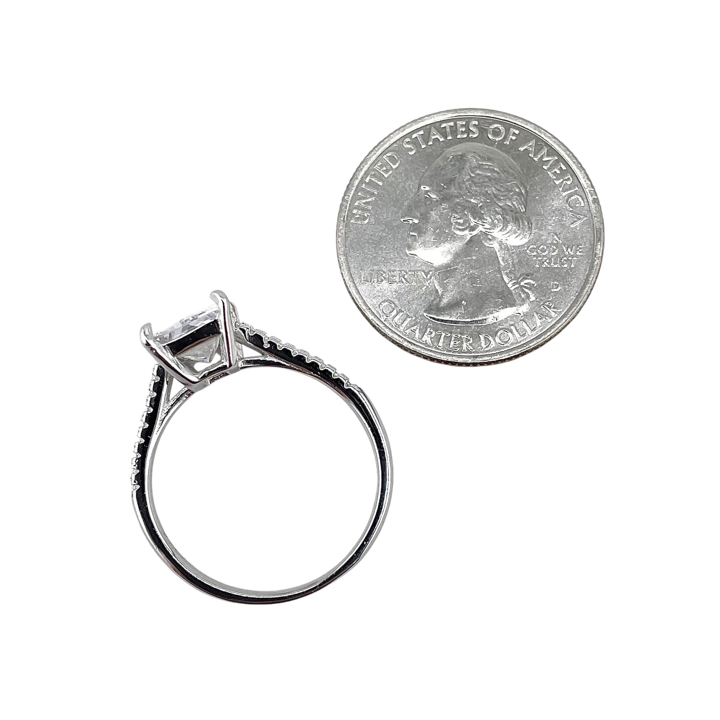 CZ Rectangle Ring Sterling Silver