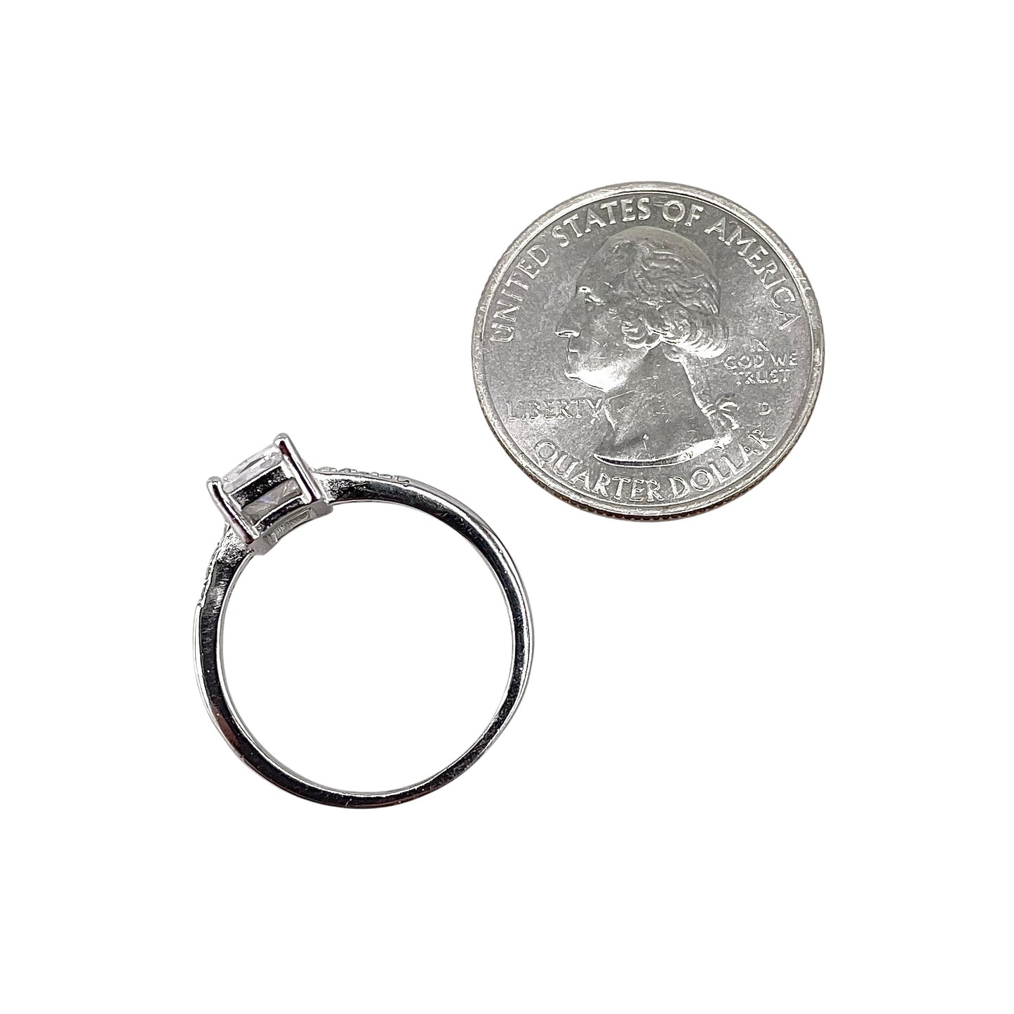 CZ Rectangle Ring Sterling Silver