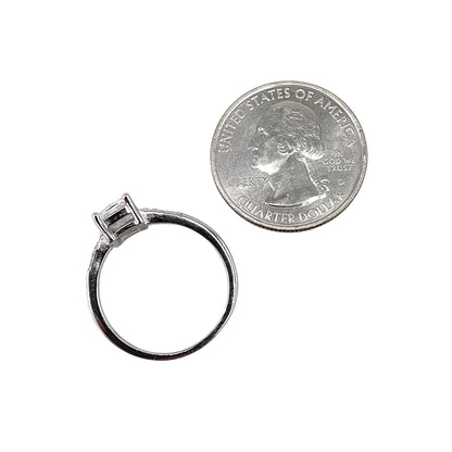 CZ Rectangle Ring Sterling Silver