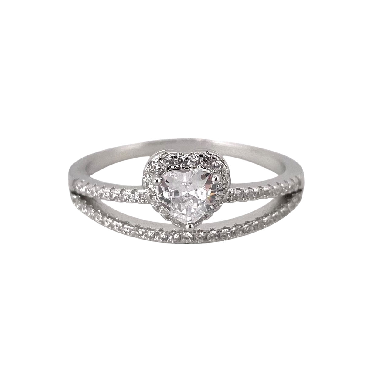 CZ Heart Ring Sterling Silver