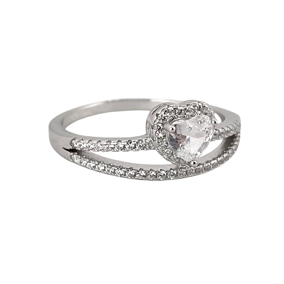 CZ Heart Ring Sterling Silver