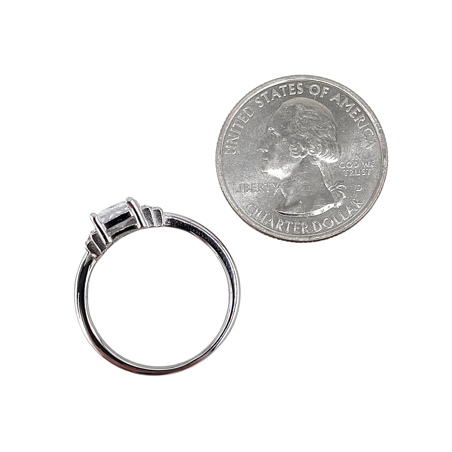 CZ Rectangle Ring Sterling Silver