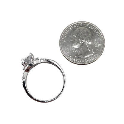 CZ Round Weave Ring Sterling Silver
