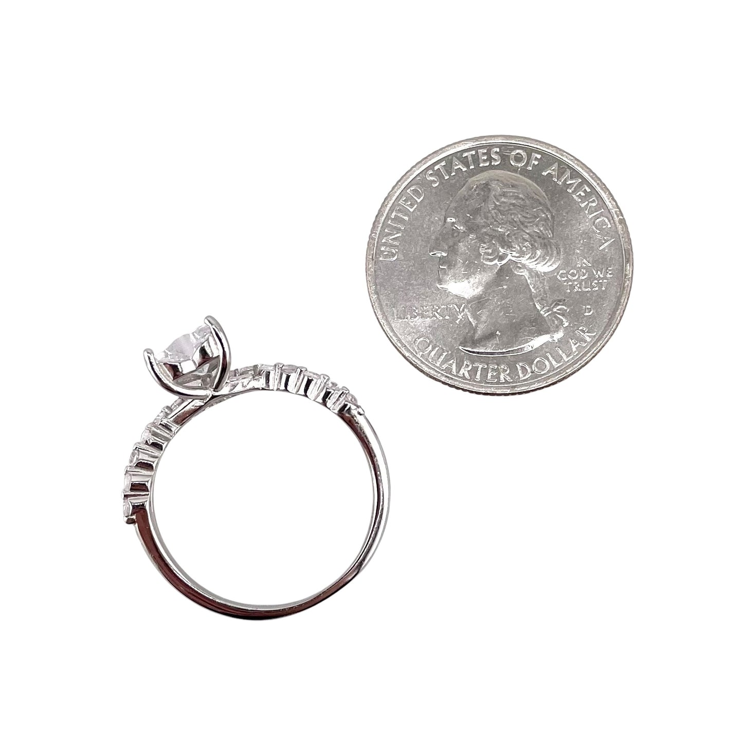 CZ Heart Weave Ring Sterling Silver