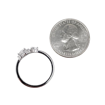 CZ Double Heart Ring Sterling Silver