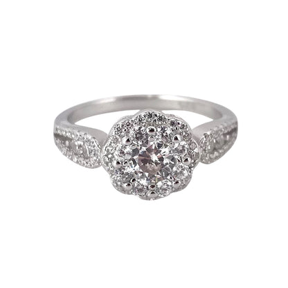 CZ Round Cluster Ring Sterling Silver