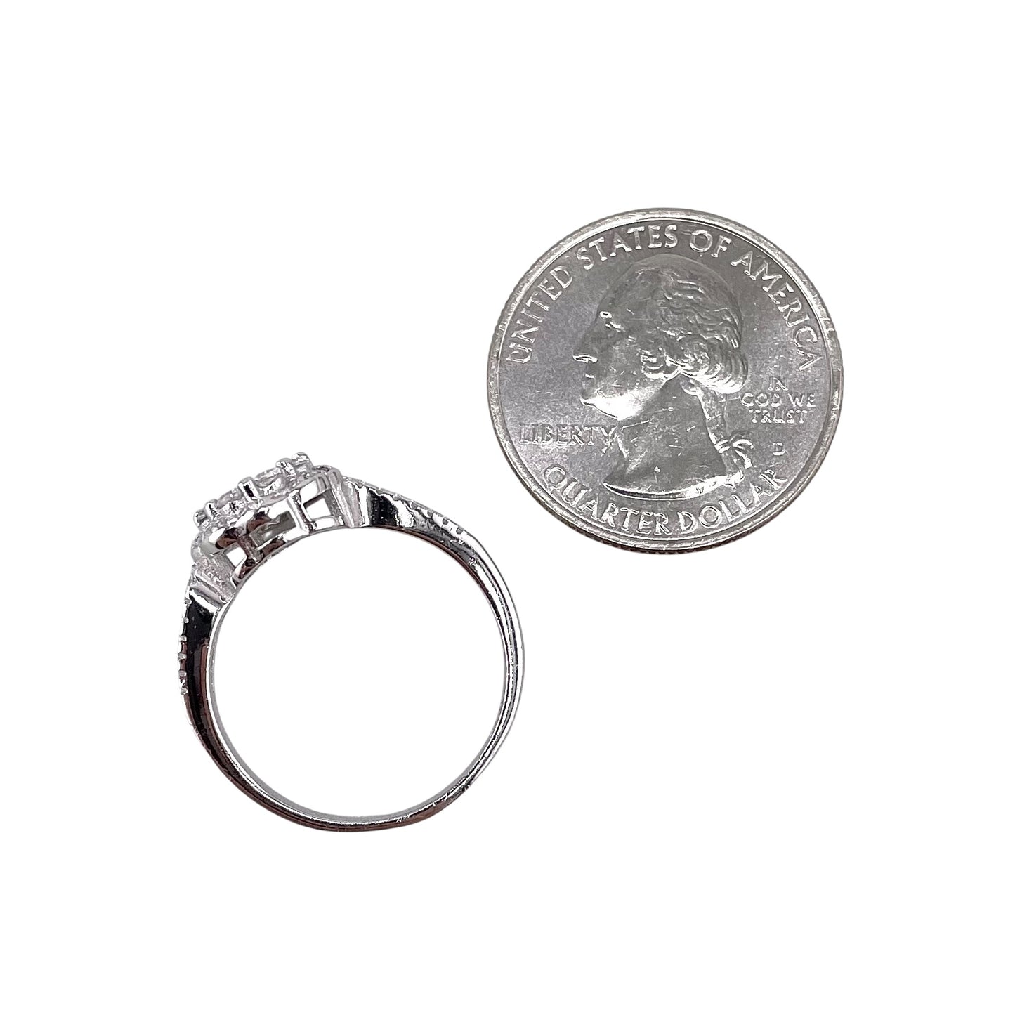 CZ Round Cluster Ring Sterling Silver