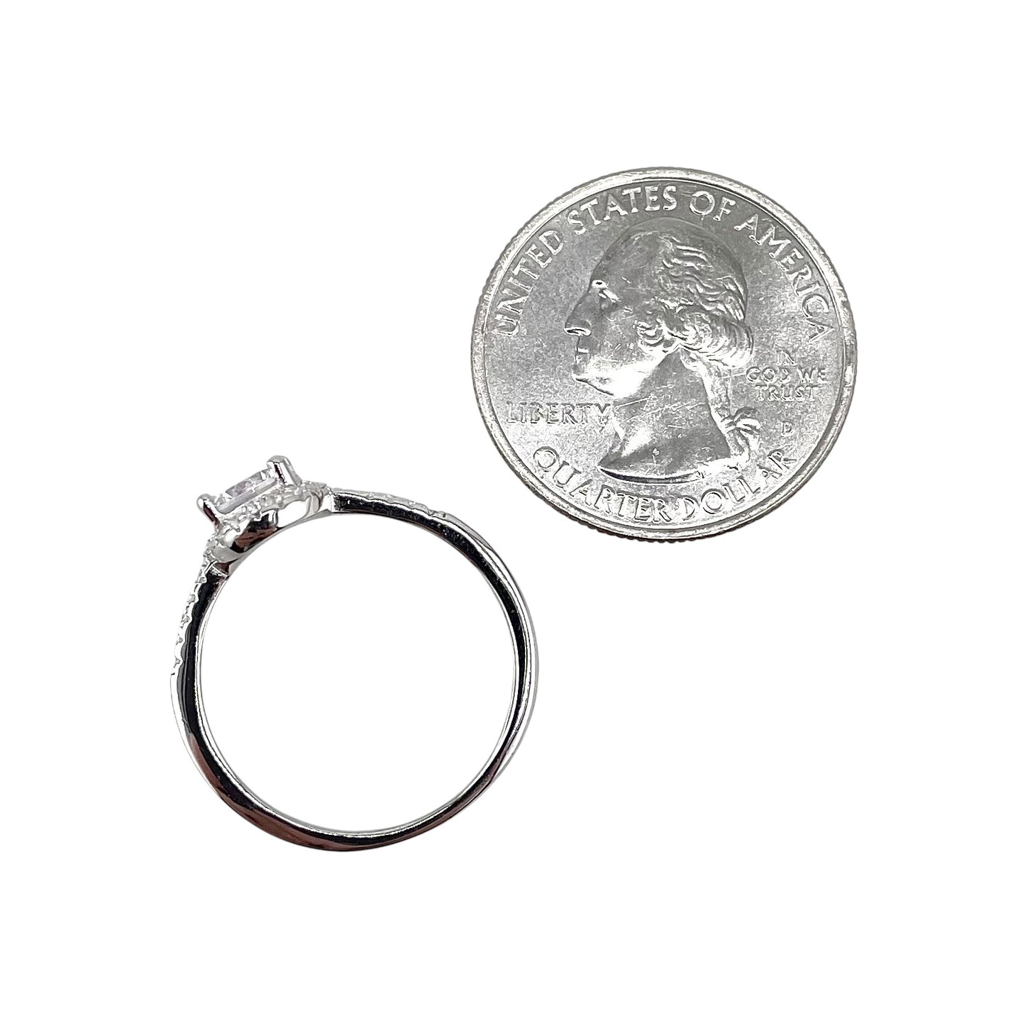 CZ Round Stone Ring Sterling Silver