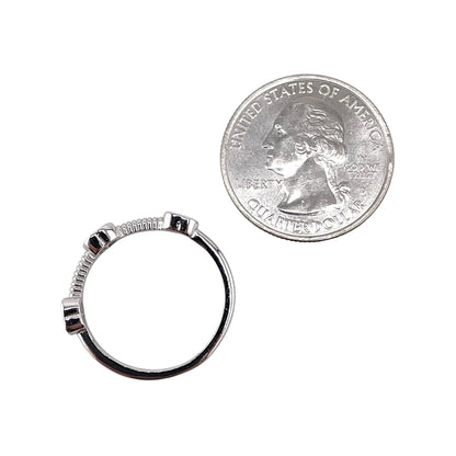 CZ 3 Heart Ring Sterling Silver