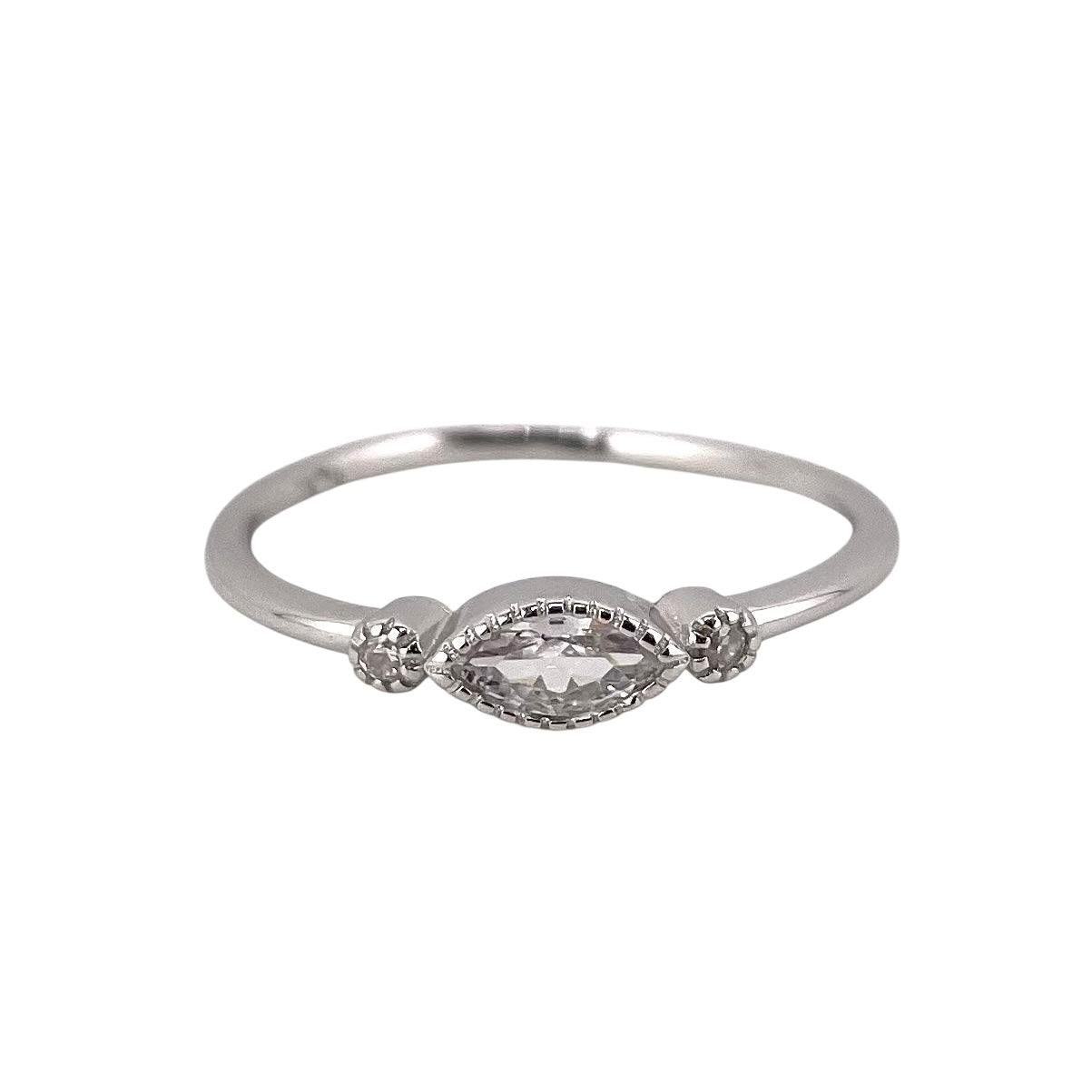 CZ Stone Ring Sterling Silver