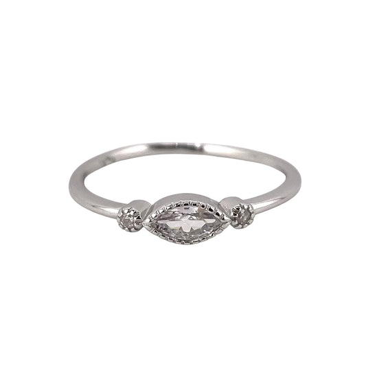 CZ Stone Ring Sterling Silver